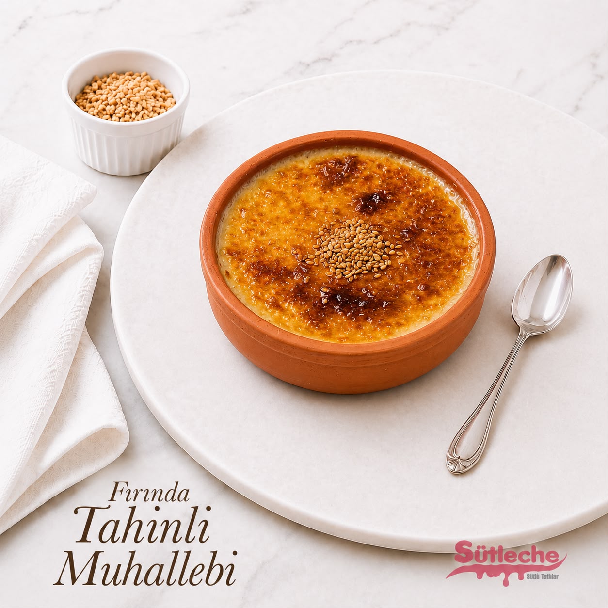 Fırında Tahinli Muhallebi